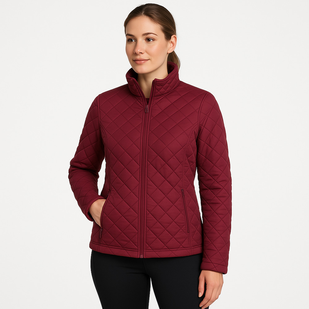 ZeroXposur Jacket Womens‎ Size Medium Red Quilted FullZip Side Pockets Sporty